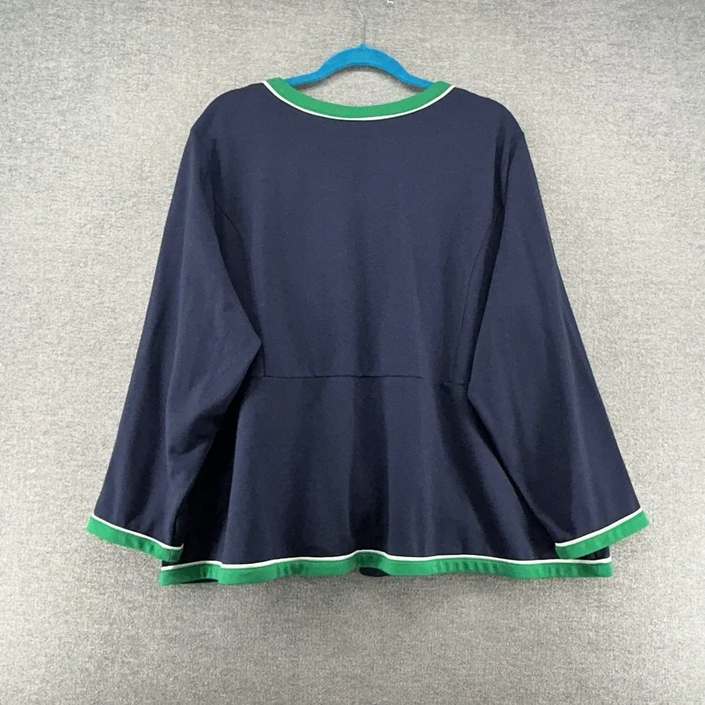 J Jill Wearever Collection‎ Open Cardigan Women Size 3X Blue Green Casual